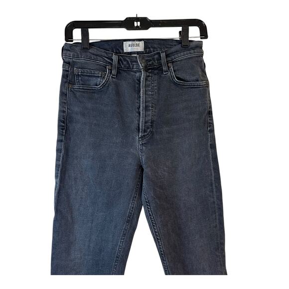 AGOLDE Nico High Rise Skinny Jeans with Stretch in Washed Black/Gray sz 27 - Picture 2 of 9